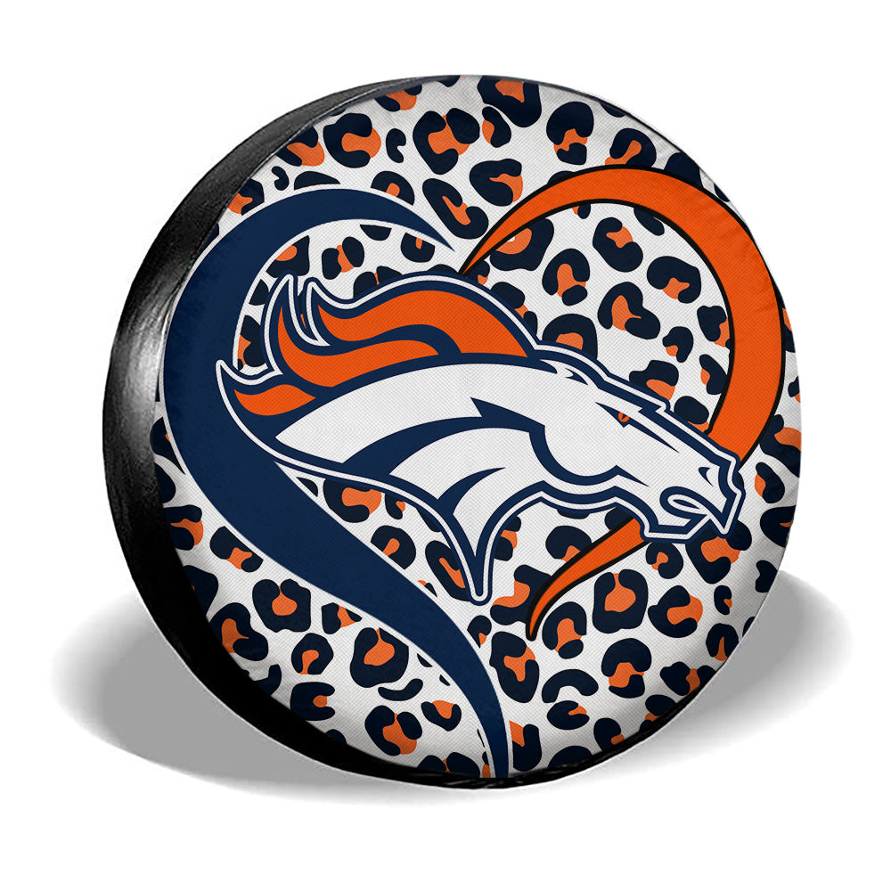 Denver Broncos Spare Tire Cover Custom Leopard Heart For Fans - Gearcarcover - 3