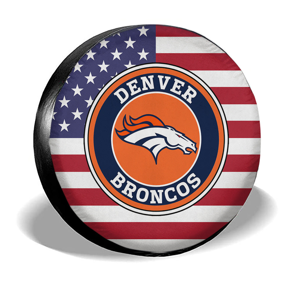 Denver Broncos Spare Tire Covers Custom US Flag Style - Gearcarcover - 3