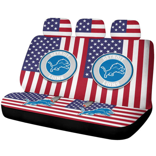 Detroit Lions Car Back Seat Cover Custom Car Accessories - Gearcarcover - 1