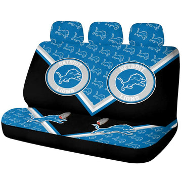 Detroit Lions Car Back Seat Cover Custom Car Decorations For Fans - Gearcarcover - 1