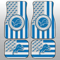 Detroit Lions Car Floor Mats Custom US Flag Style - Gearcarcover - 1