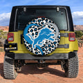 Detroit Lions Spare Tire Cover Custom Leopard Heart For Fans - Gearcarcover - 2