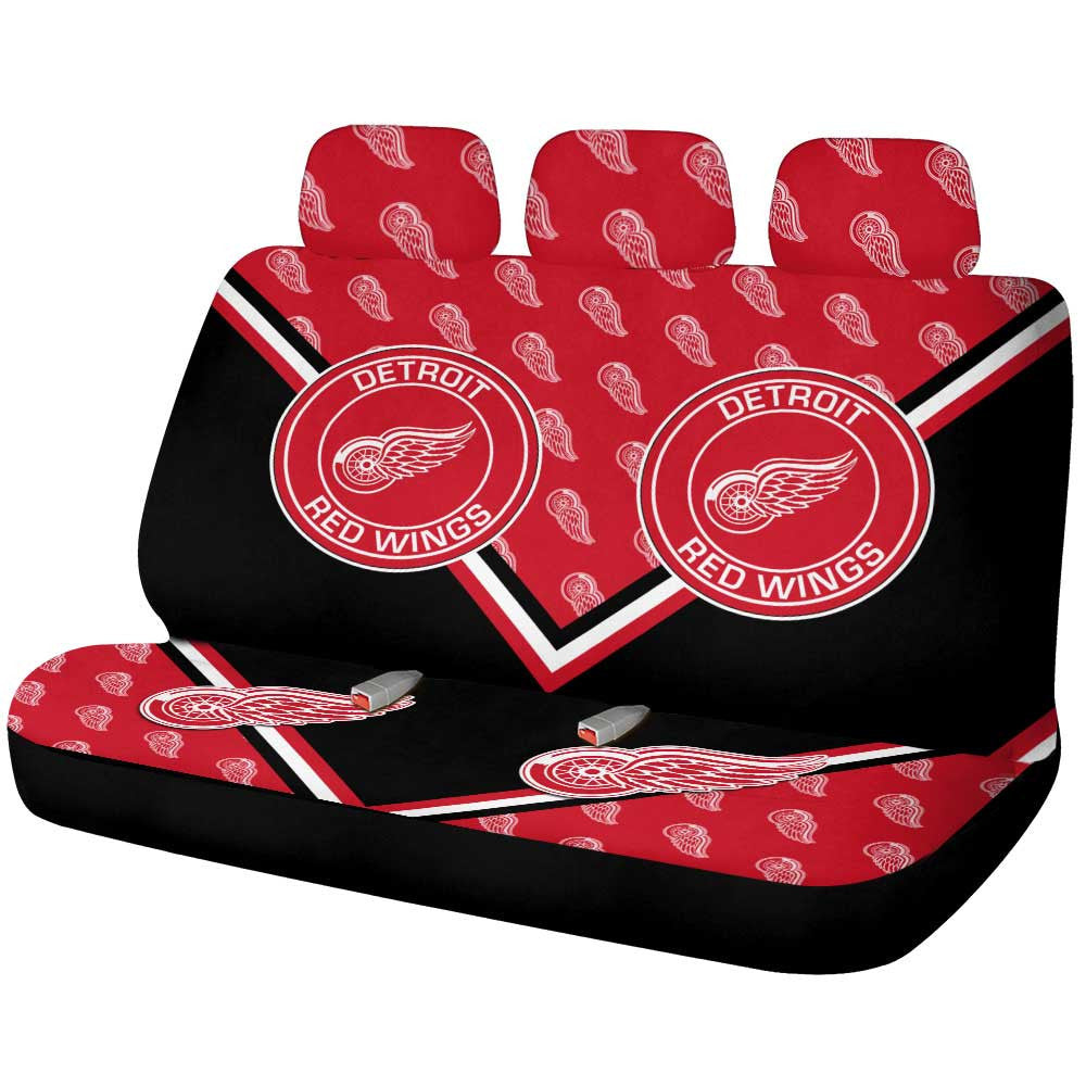 Detroit Red Wings Car Back Seat Cover Custom Car Accessories For Fans - Gearcarcover - 1