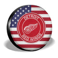 Detroit Red Wings Spare Tire Covers Custom US Flag Style - Gearcarcover - 3