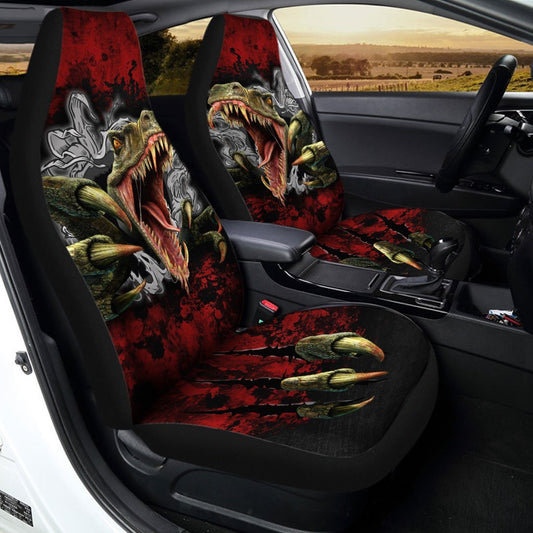 Dinosaur Raptor Car Seat Covers Custom Dinosaur Car Accessories - Gearcarcover - 2
