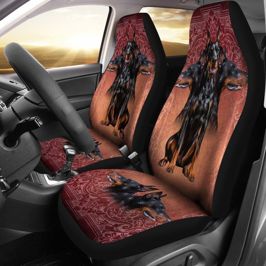 Doberman Car Seat Covers Custom Funny Car Accessories For Dog Lovers - Gearcarcover - 2