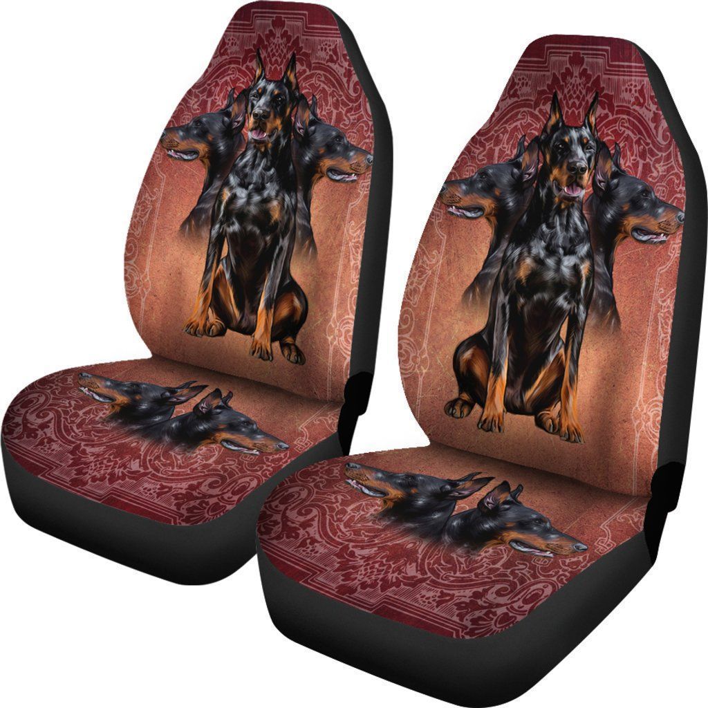 Doberman Car Seat Covers Custom Funny Car Accessories For Dog Lovers - Gearcarcover - 3