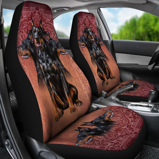 Doberman Car Seat Covers Custom Funny Car Accessories For Dog Lovers - Gearcarcover - 1