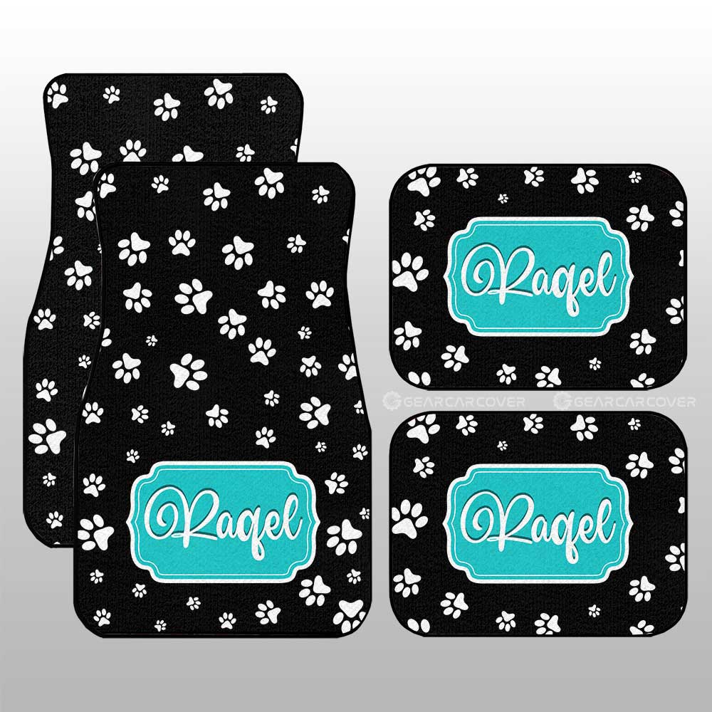 Dog Kitty Paw Car Floor Mats Custom Personalized Name Car Accessories - Gearcarcover - 3
