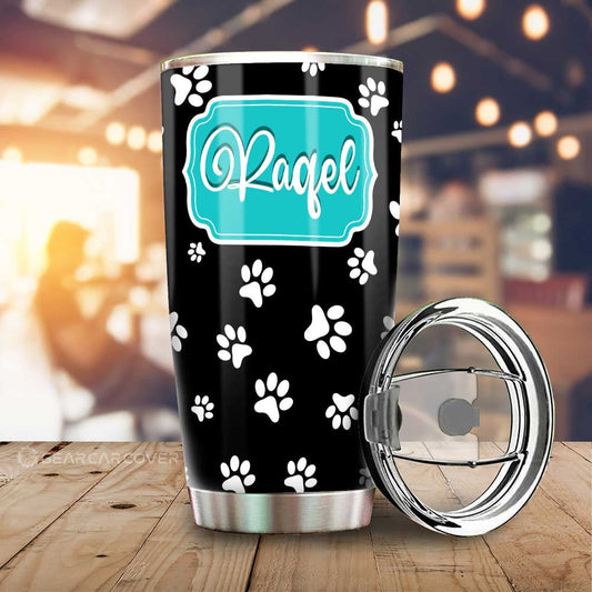 Dog Kitty Paw Tumbler Cup Custom Personalized Name Car Interior Accessories - Gearcarcover - 1