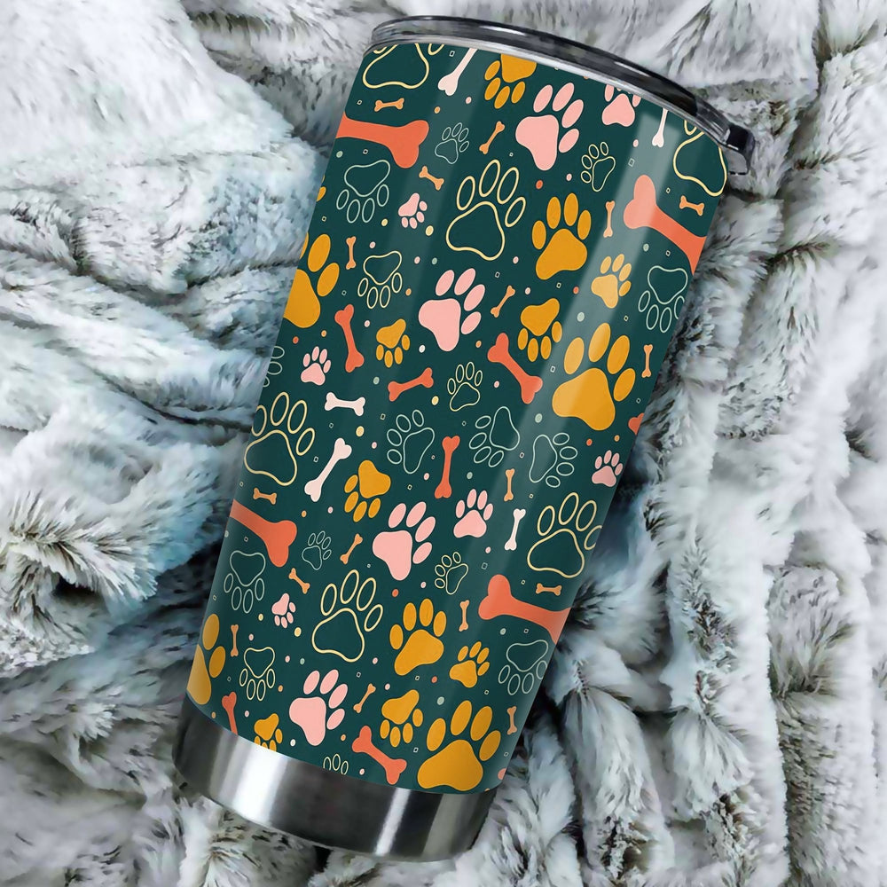 Dog Paws Tumbler Stainless Steel Vacuum Insulated 20oz - Gearcarcover - 1