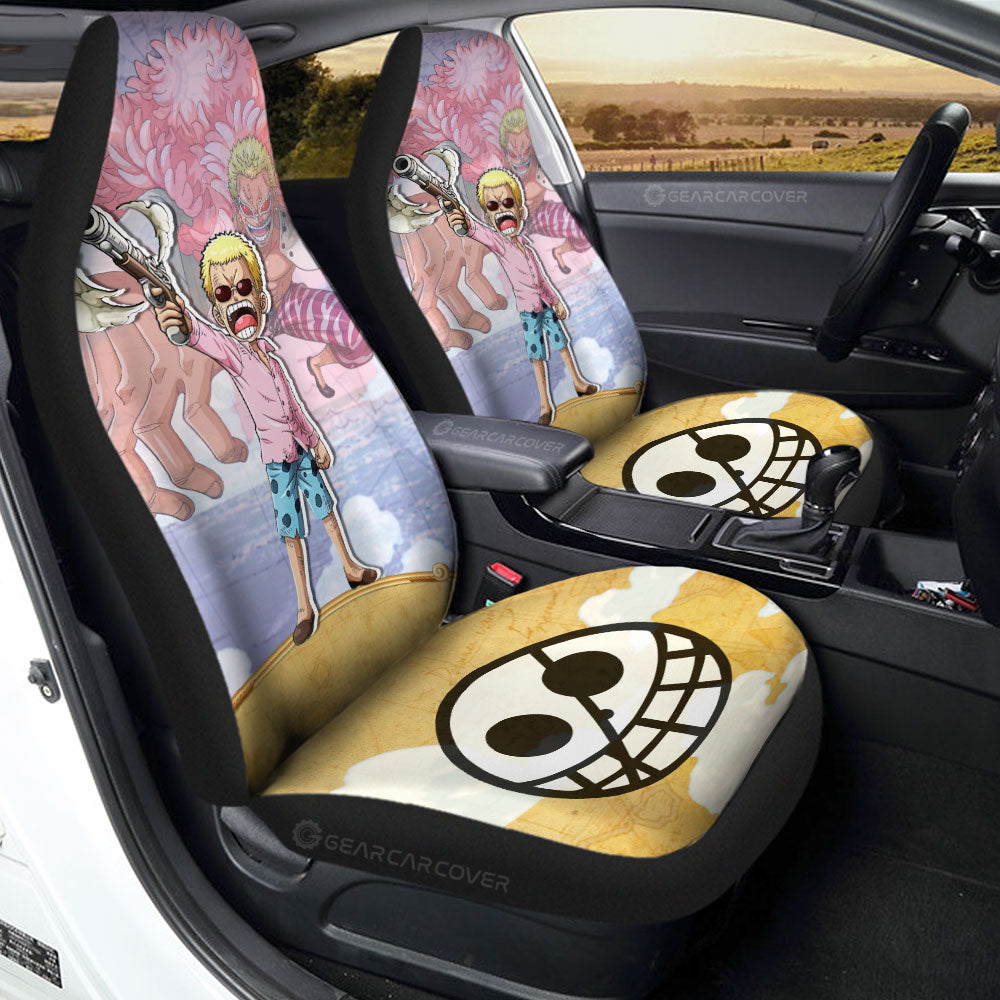 Donquixote Doflamingo Car Seat Covers Custom One Piece Map Anime Car Accessories - Gearcarcover - 1