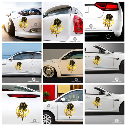 Donquixote Doflamingo Car Sticker Custom One Piece Anime Gold Silhouette Style - Gearcarcover - 2