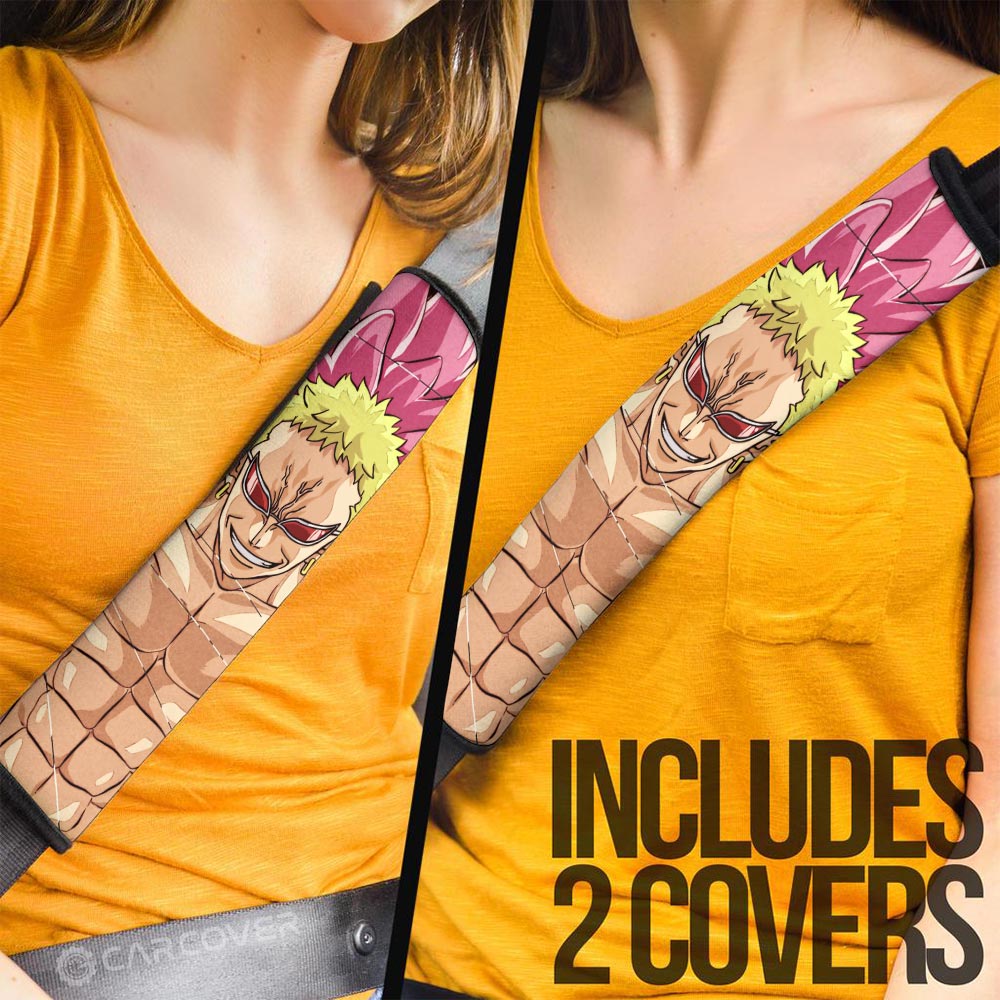 Donquixote Doflamingo Seat Belt Covers Custom One Piece Anime Car Accessoriess - Gearcarcover - 3