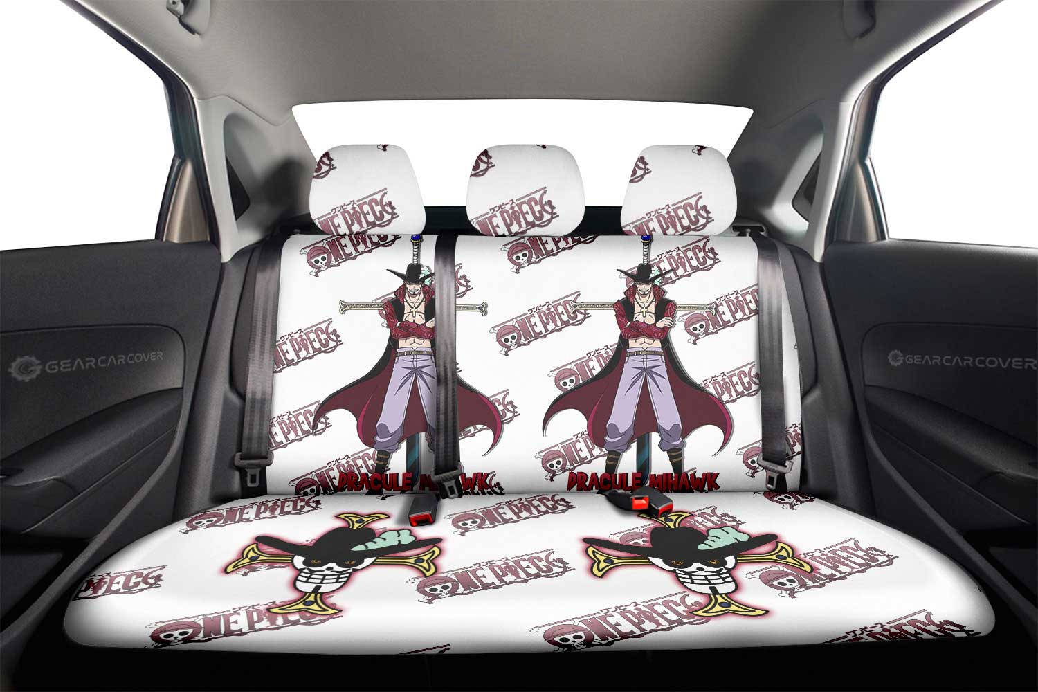 Dracule Mihawk Car Back Seat Cover Custom One Piece Anime - Gearcarcover - 2