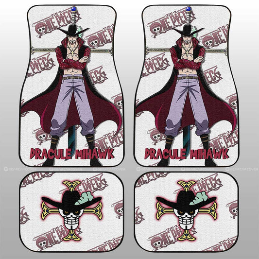 Dracule Mihawk Car Floor Mats Custom One Piece Anime - Gearcarcover - 1