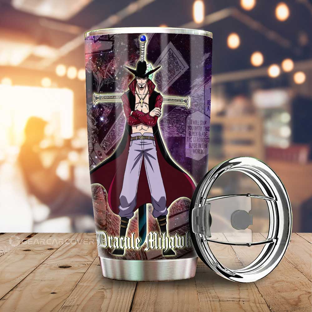 Dracule Mihawk Tumbler Cup Custom One Piece Anime Car Accessories Manga Galaxy Style - Gearcarcover - 1