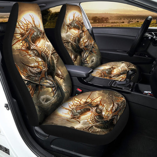Dragon Car Seat Covers Custom Dark Fantasy Art - Gearcarcover - 2