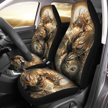 Dragon Car Seat Covers Custom Dark Fantasy Art - Gearcarcover - 1