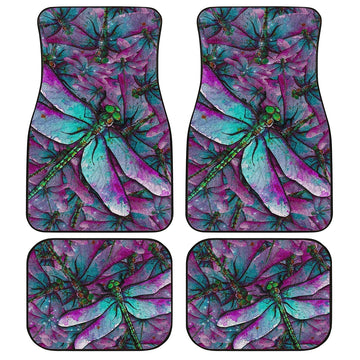 Dragonfly Car Floor Mats Custom Colorful Car Accessories Gift Idea - Gearcarcover - 1