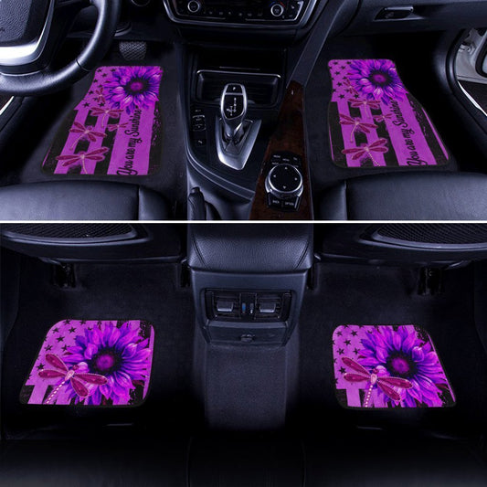 Dragonfly Car Floor Mats Custom Purple Sunflower Car Accessories - Gearcarcover - 2
