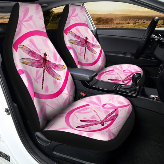 Dragonfly Car Seat Covers Custom Breast Cancer Car Accessories Meaningful Gifts - Gearcarcover - 2