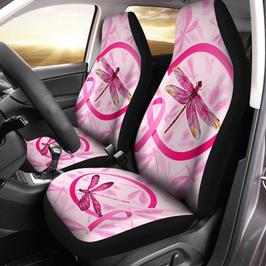 Dragonfly Car Seat Covers Custom Breast Cancer Car Accessories Meaningful Gifts - Gearcarcover - 1