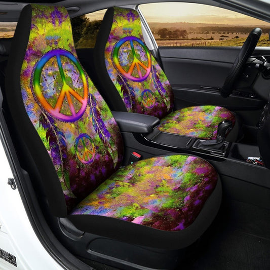 Dream Catcher Peace Car Seat Covers Custom Hippie Car Accessories - Gearcarcover - 2