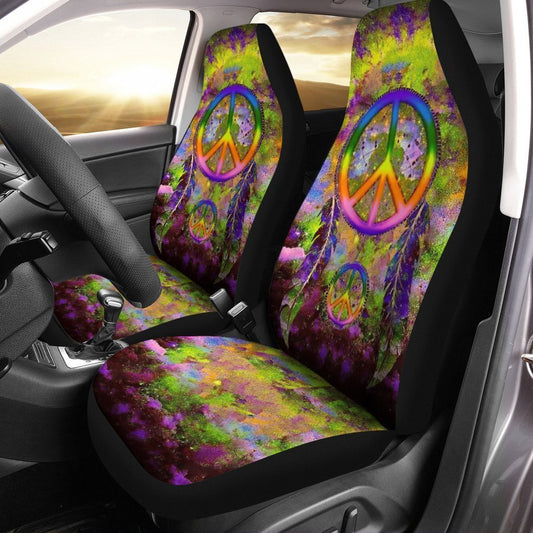 Dream Catcher Peace Car Seat Covers Custom Hippie Car Accessories - Gearcarcover - 1