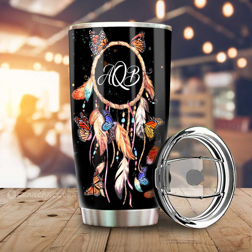 Dreamcatcher Tumbler Cup Custom Personalized Name Car Interior Accessories - Gearcarcover - 1