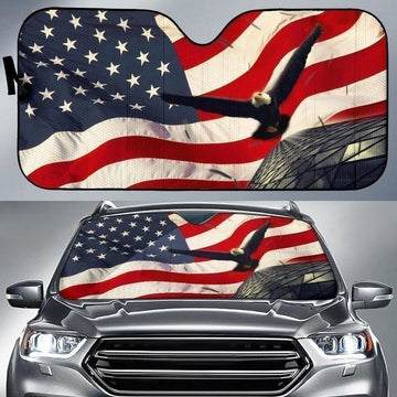 Eagle Car Sunshade Custom American Flag Car Accessories - Gearcarcover - 1