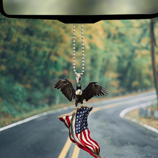 Eagle Ornament Custom American Thin Blue Silver Car Interior Accessories - Gearcarcover - 1