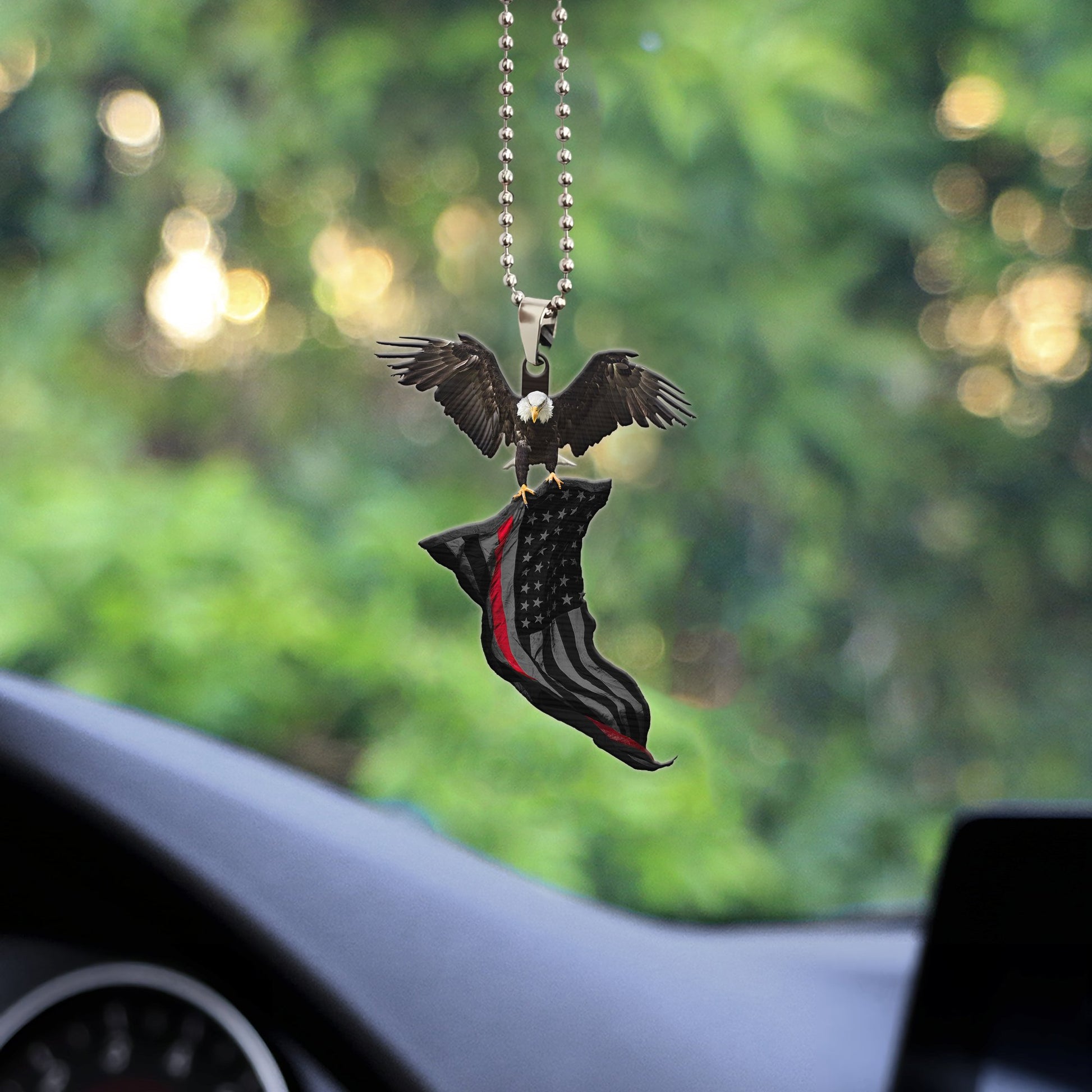 Eagle Ornament Custom American Thin Red Line Car Interior Accessories - Gearcarcover - 3