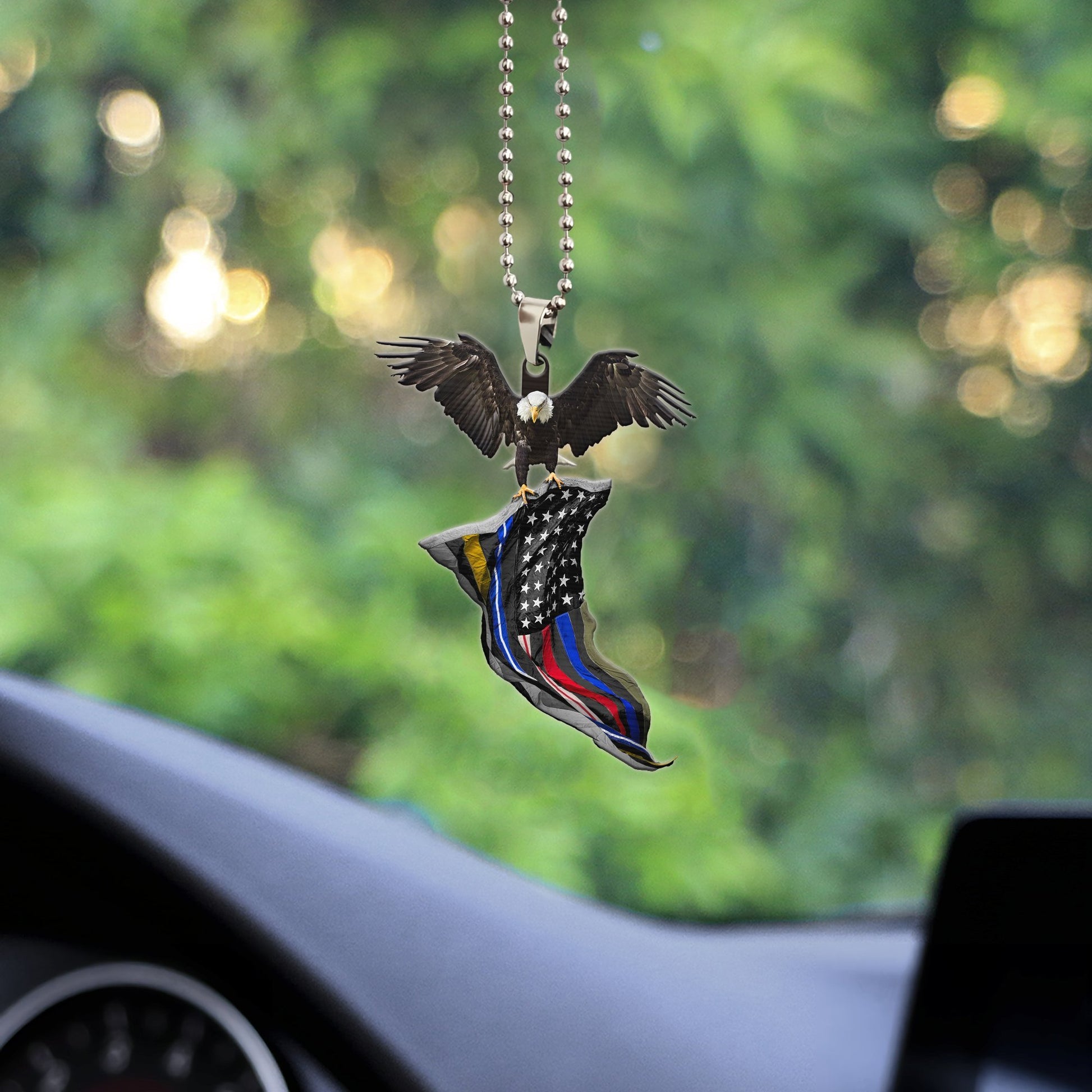 Eagle Ornament Custom No One Fight Alone Car Interior Accessories - Gearcarcover - 3