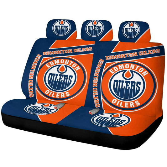 Edmonton Oilers Car Back Seat Cover Custom Car Accessories For Fans - Gearcarcover - 1