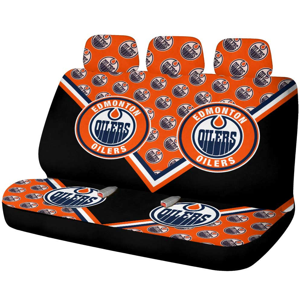 Edmonton Oilers Car Back Seat Cover Custom Car Accessories For Fans - Gearcarcover - 1