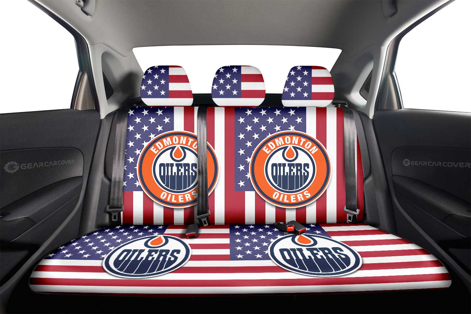Edmonton Oilers Car Back Seat Cover Custom Car Accessories - Gearcarcover - 2