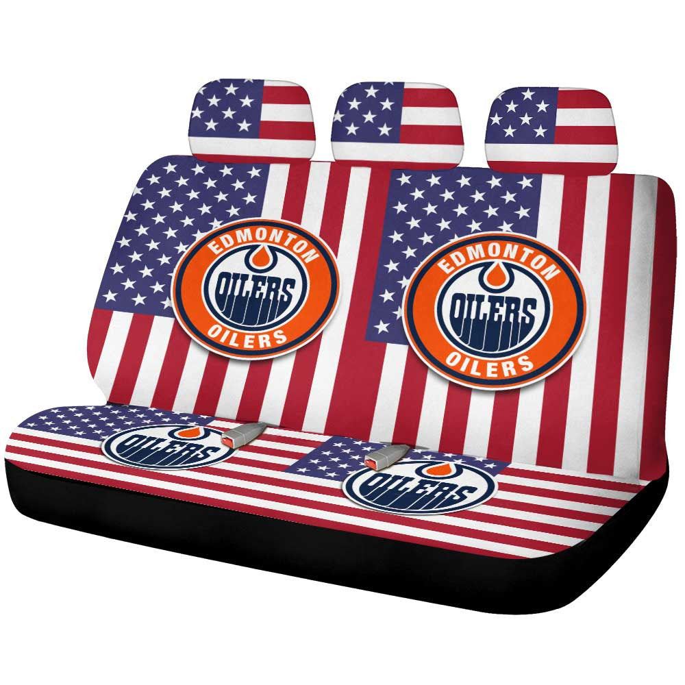 Edmonton Oilers Car Back Seat Cover Custom Car Accessories - Gearcarcover - 1