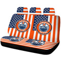 Edmonton Oilers Car Back Seat Cover Custom US Flag Style - Gearcarcover - 1
