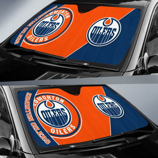 Edmonton Oilers Car Sunshade Custom Car Accessories For Fans - Gearcarcover - 2