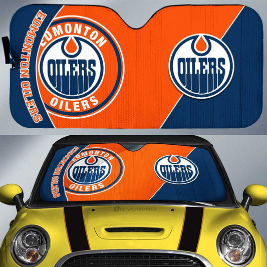 Edmonton Oilers Car Sunshade Custom Car Accessories For Fans - Gearcarcover - 1