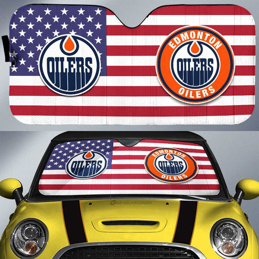 Edmonton Oilers Car Sunshade Custom Car Accessories - Gearcarcover - 1