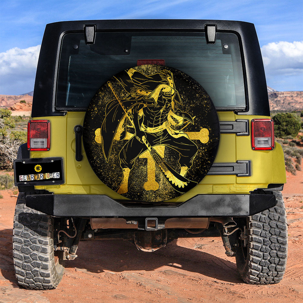 Edward Newgate Spare Tire Cover Custom One Piece Anime Gold Silhouette Style - Gearcarcover - 2