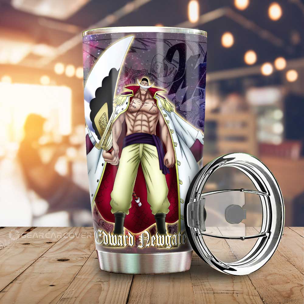 Edward Newgate Tumbler Cup Custom One Piece Anime Car Accessories Manga Galaxy Style - Gearcarcover - 1