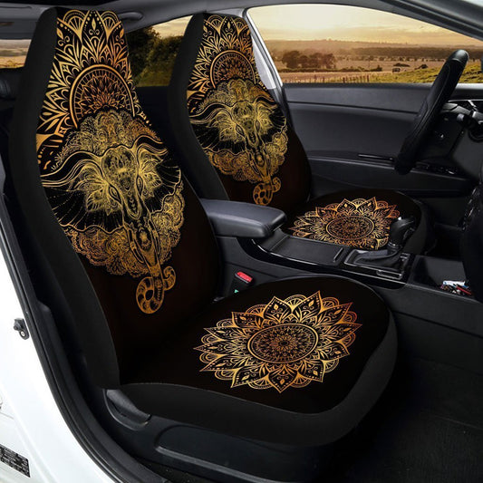 Elephant Mandala Car Seat Covers Custom Yoga Car Accessories - Gearcarcover - 2