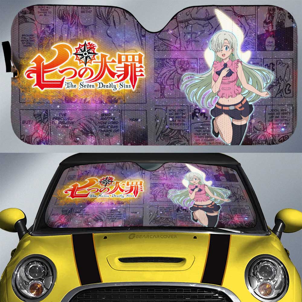 Elizabeth Liones Car Sunshade Custom Seven Deadly Sins Anime Manga Galaxy Style - Gearcarcover - 1
