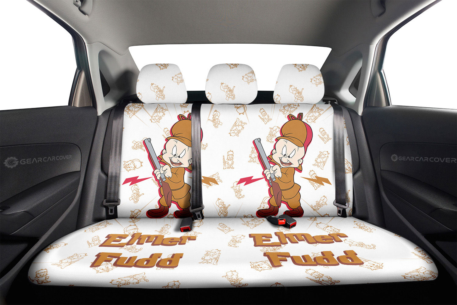 Elmer Fudd Car Back Seat Cover Custom Cartoon Car Accessories - Gearcarcover - 2