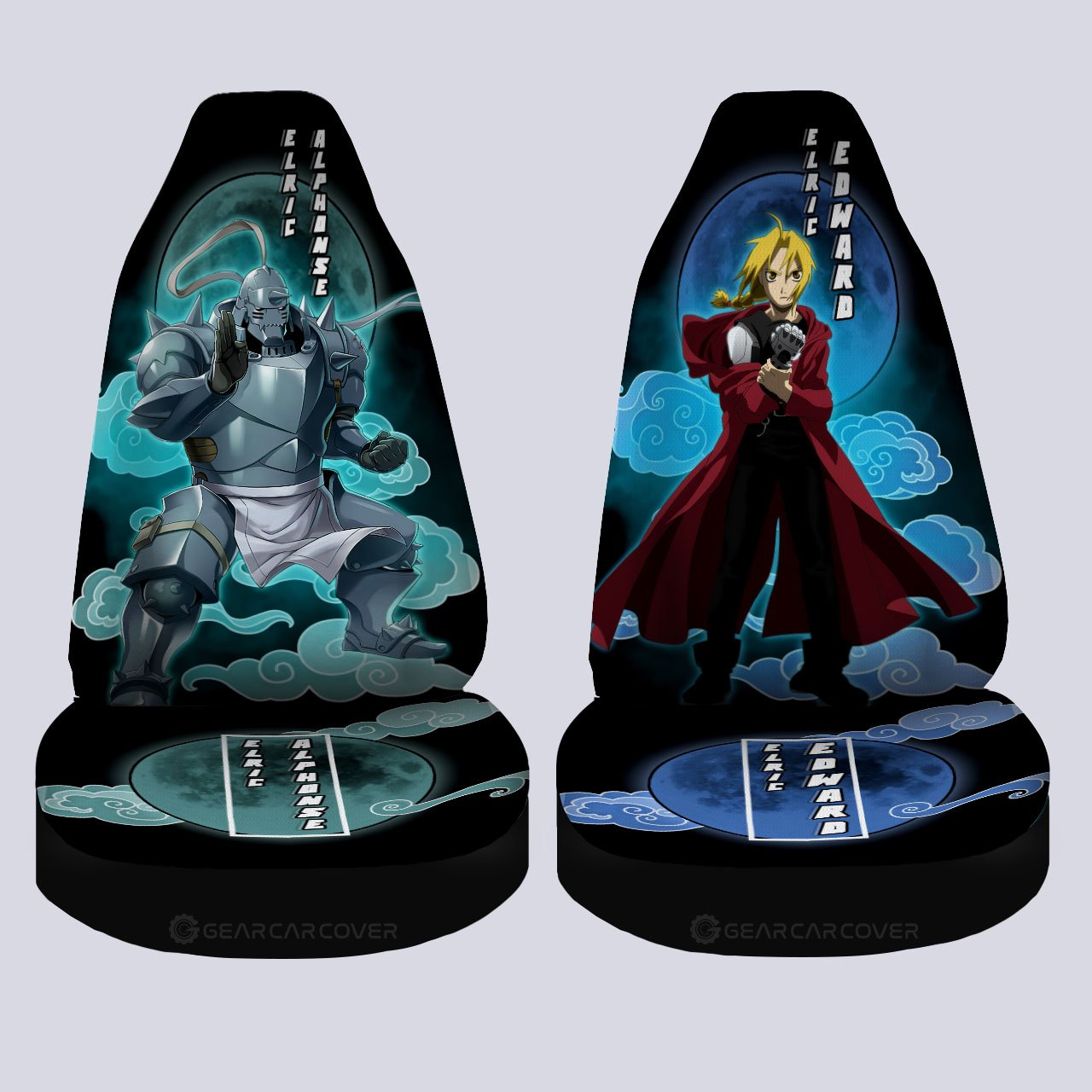 Elric Alphonse And Elric Edward Car Seat Covers Custom Anime Fullmetal Alchemist Car Interior Accessories - Gearcarcover - 4