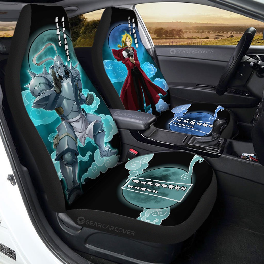 Elric Alphonse And Elric Edward Car Seat Covers Custom Anime Fullmetal Alchemist Car Interior Accessories - Gearcarcover - 1