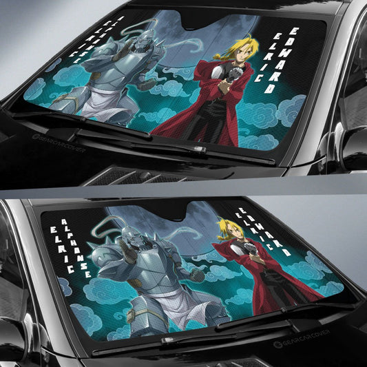 Elric Alphonse And Elric Edward Car Sunshade Custom Fullmetal Alchemist Anime Car Accessories - Gearcarcover - 2